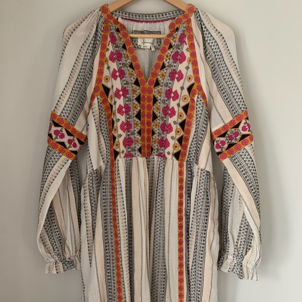 Anthropologie -Lottie Embroidered Mini Dress-